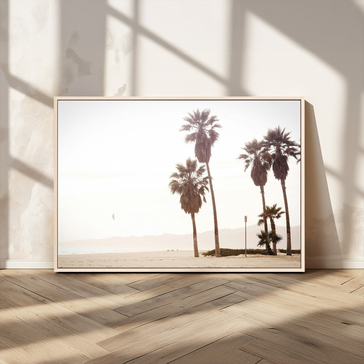 MGV-FC-36X24 - Coastal Light Wall Art Canvas Print, Framed Relaxing Shoreline Art Picture Print, Minimalist Ocean Perfect Tropical Serenity Decor Artwork