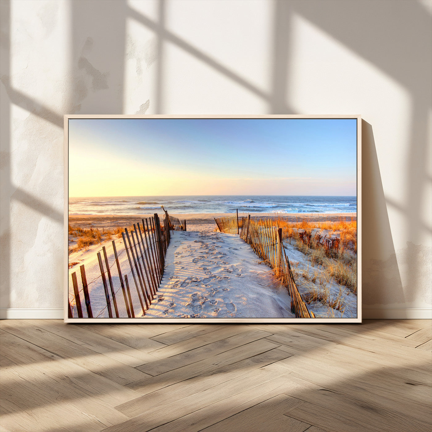 MGV-FC-36X24 - Ocean Sunset Wall Art Wall Art Canvas Print, Framed Nautical Photography Art Picture Print, Summer Beach House Decor Perfect Coastal Serenity Decor Artwork
