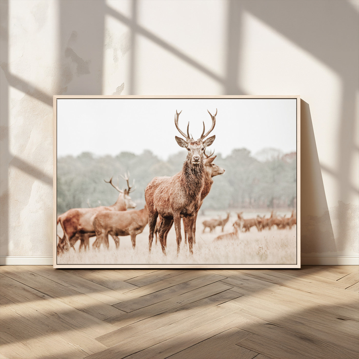 MGV-FC-36X24 - Rustic Nature Art Wall Art Canvas Print, Framed Stag Canvas Print Art Picture Print, Woodland Decor Perfect Rustic Lodge Decor Artwork