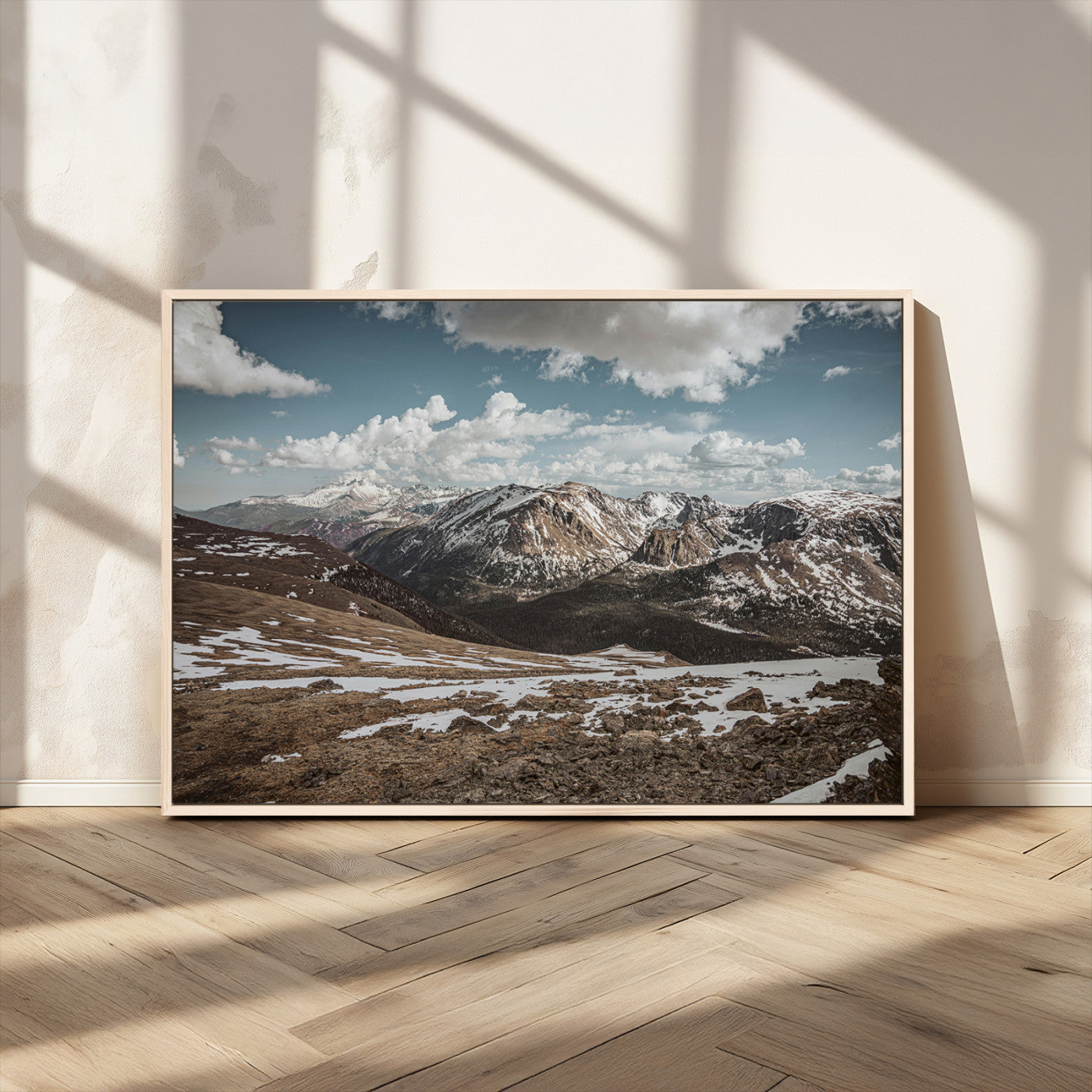 MGV-FC-36X24 - Mountain Landscape Wall Art Canvas Print, Framed Snowy Peaks Art Picture Print, Rugged Highlands Perfect Rustic Adventure Decor Artwork