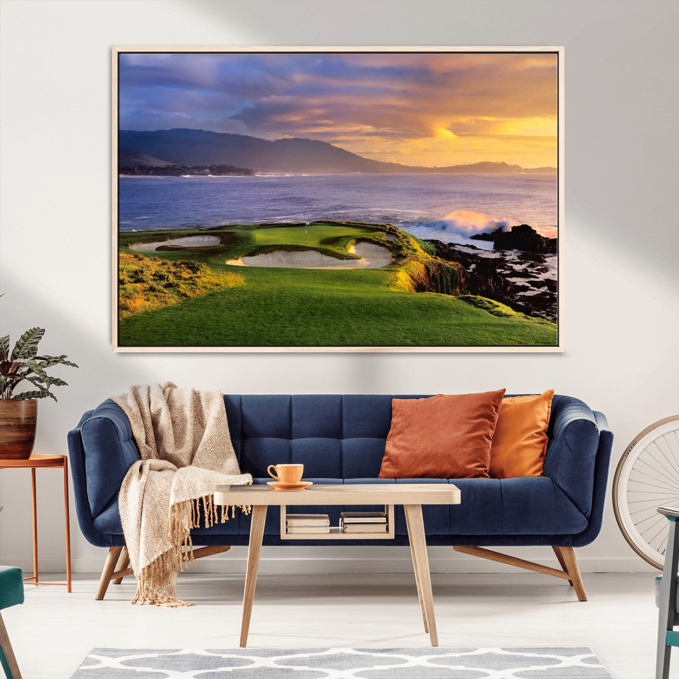 73699248-MGV-CV-36X24-Pebble Beach Golf Links Wall Art Canvas Print – Iconic Coastal Golf Course Artwork, Perfect for Office, Man Cave, or Golf Lover’s Decor