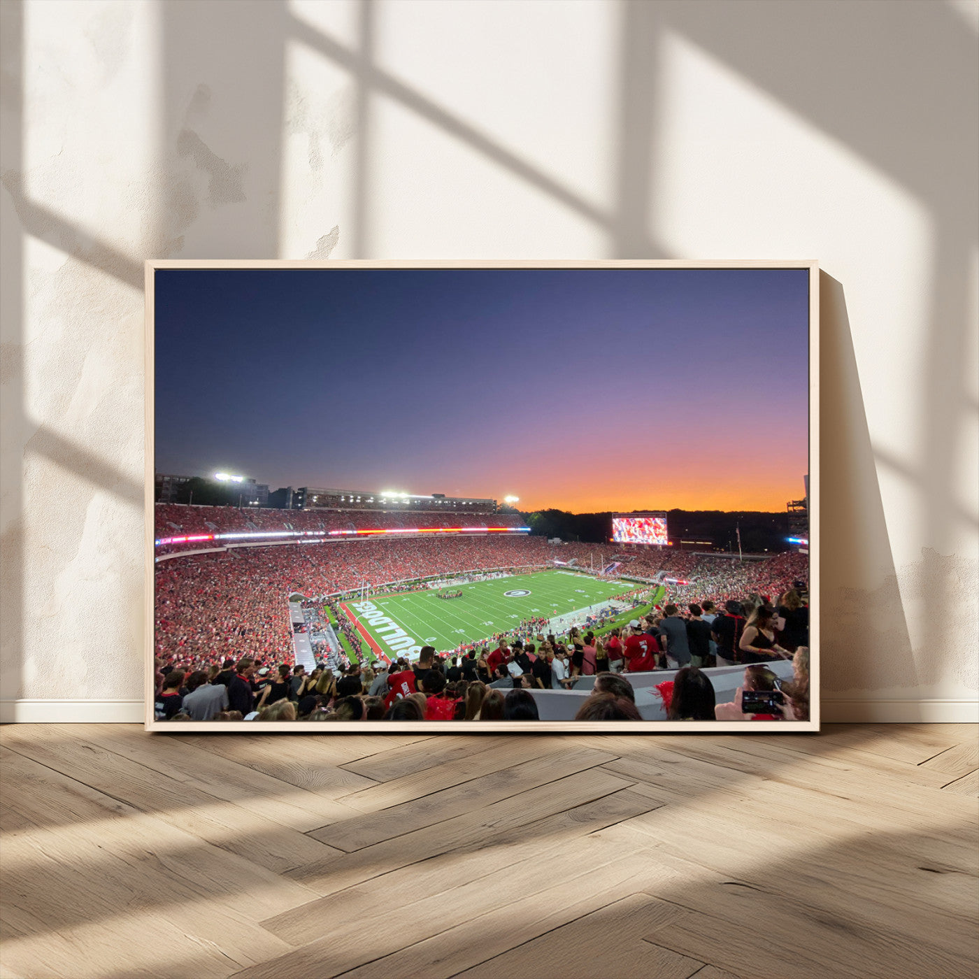 25139565-MGV-CV-36X24-Dooley Stadium Wall Art Print, Sports Arena Canvas Wall Art, Dooley Field at Sanford Stadium Canvas Print, Modern Athletic Field Art Printing