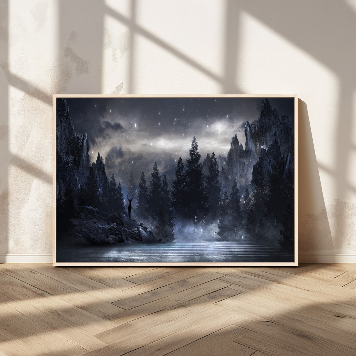 MGV-FC-36X24 - Night Landscape and Trees Wall Art Canvas Print