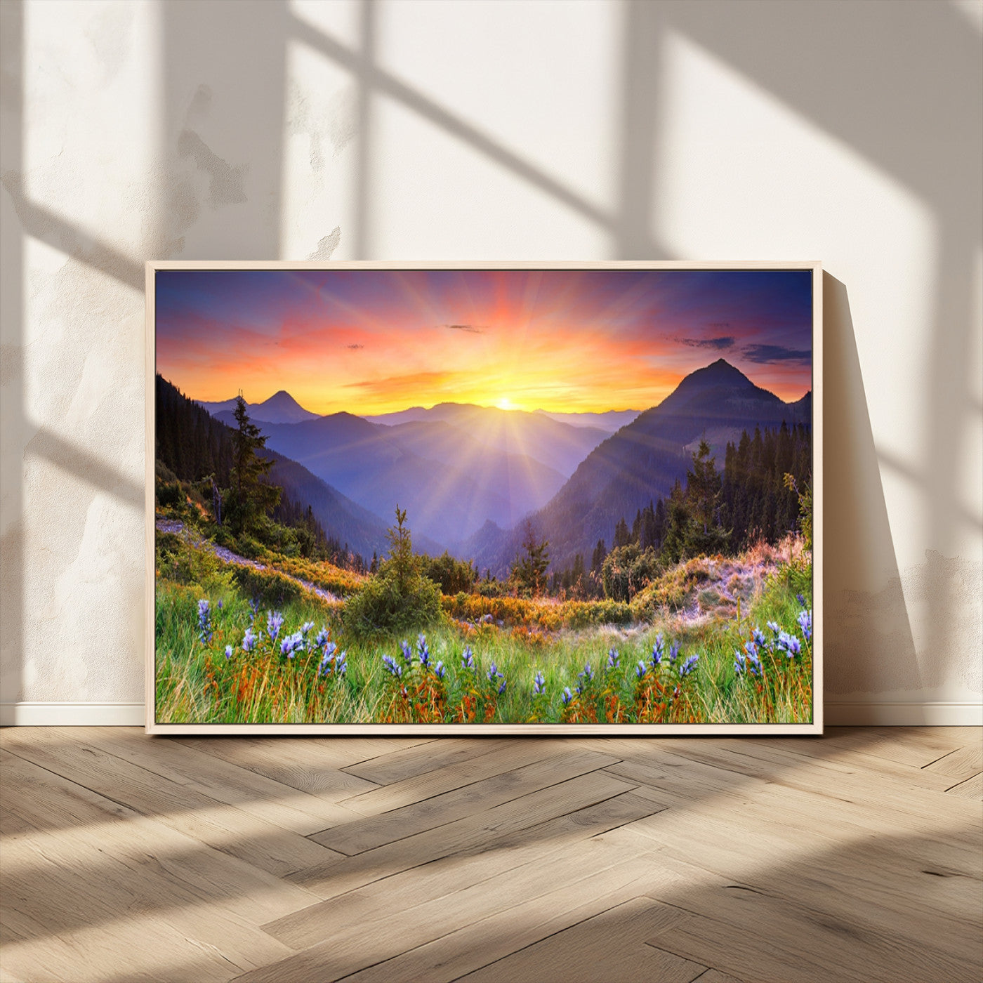 MGV-FC-36X24 - Mountain and Spring Wall Art Canvas Print