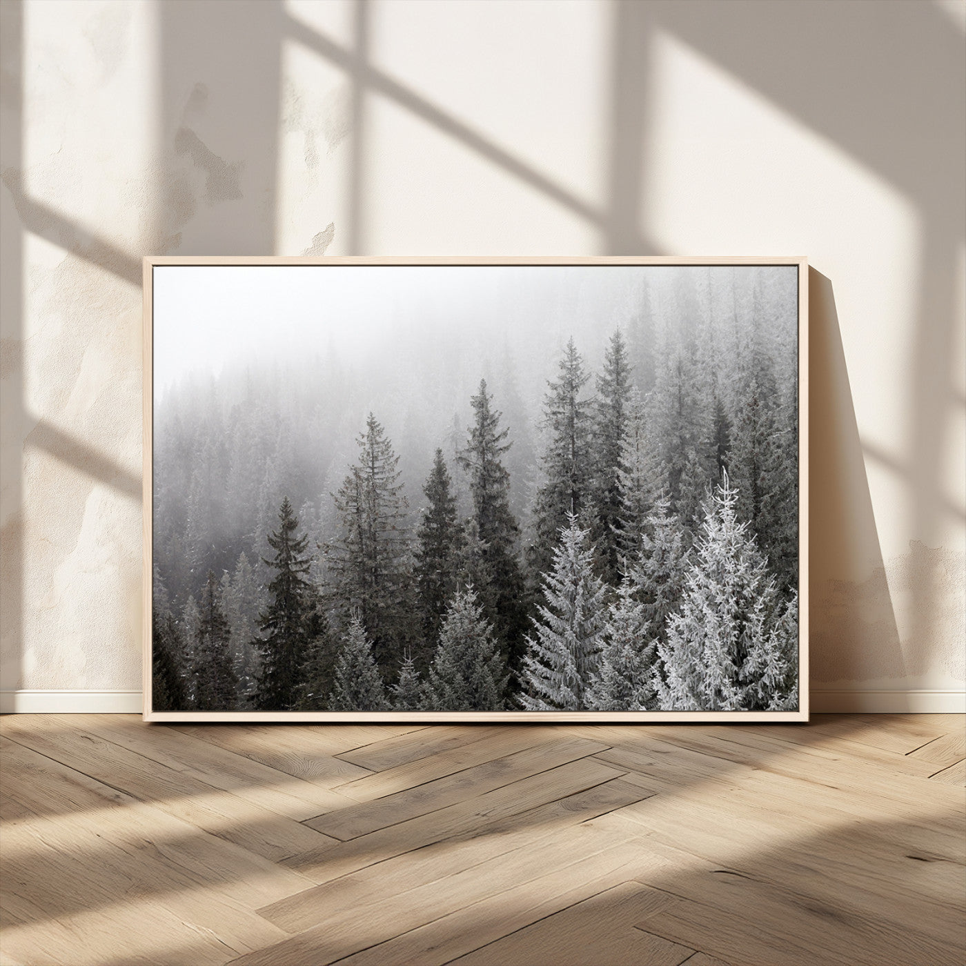 MGV-FC-36X24 - Big Foggy Forest and Misty Trees Forest Wall Art Canvas Print