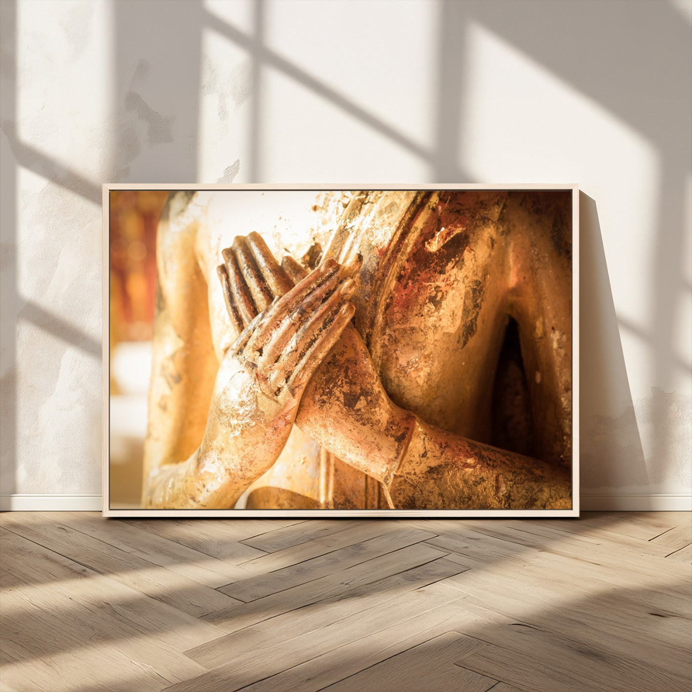 MGV-FC-36X24 - Buddha Statue Hands Wall Art Canvas Print