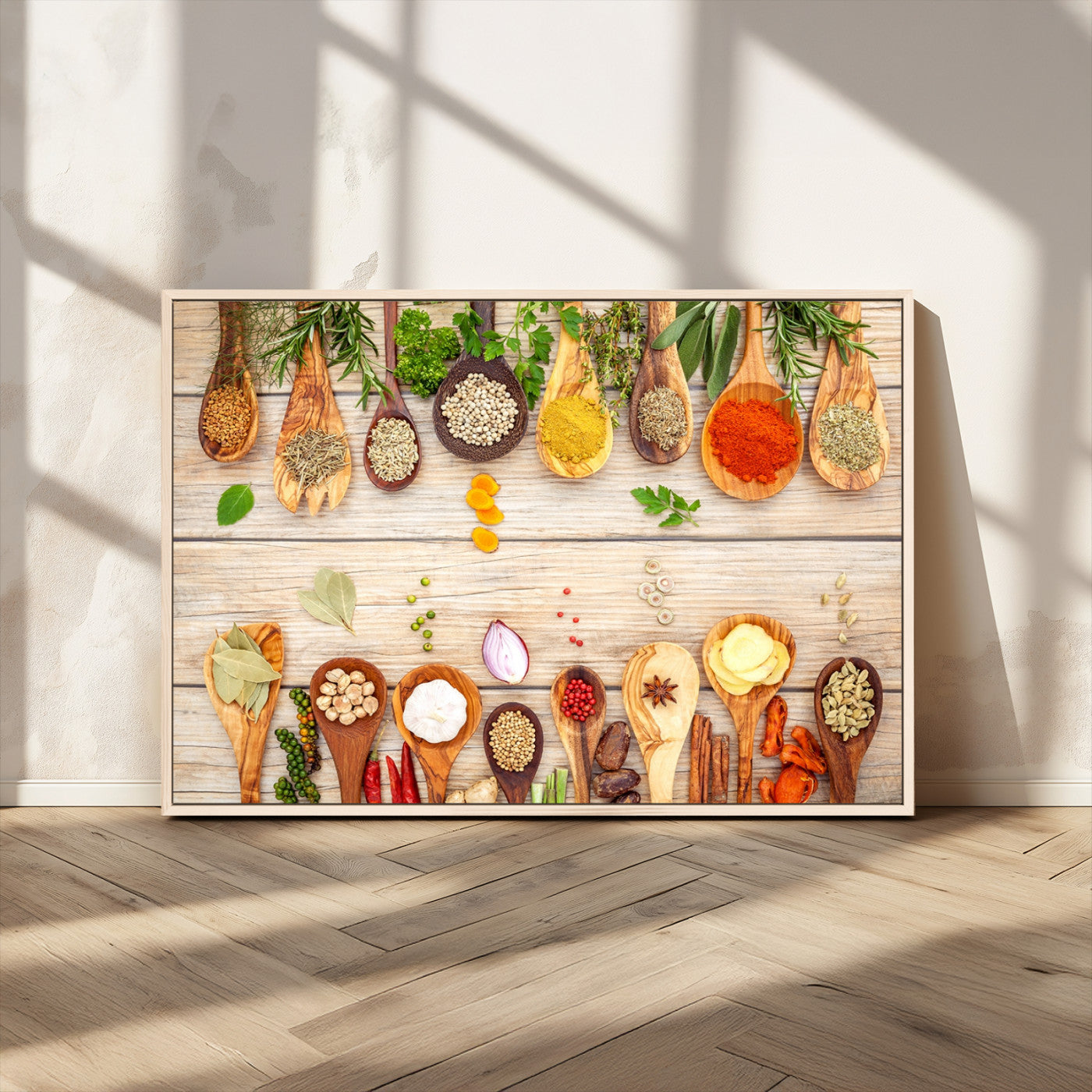 MGV-FC-36X24 - Kitchen Spice on the Table Wall Art, Kitchen Spice Wall Art Canvas Print