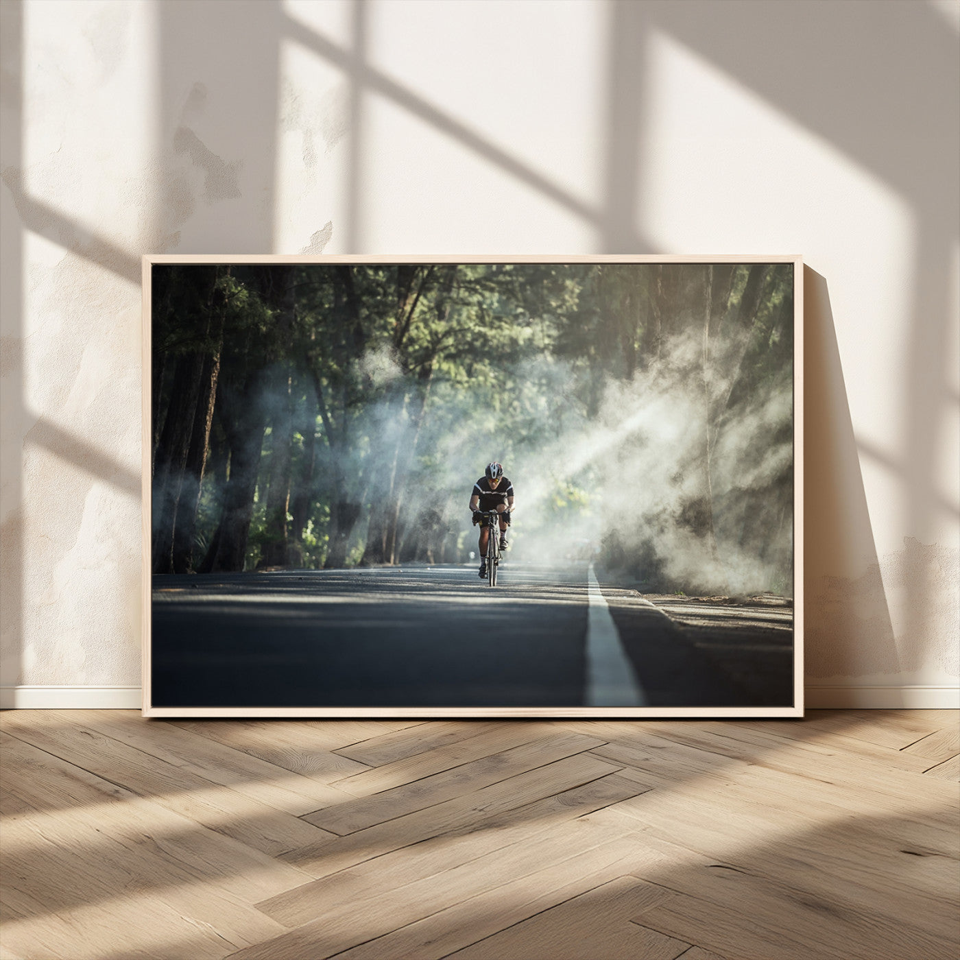 MGV-FC-36X24 - Cycling Road Bike in the Morning, Cycling Road Bike Canvas Print