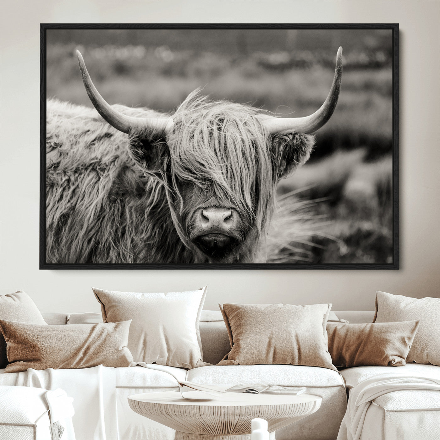 67365-MGV-CV-36X24-Cow Focus Canvas Wall Art Print