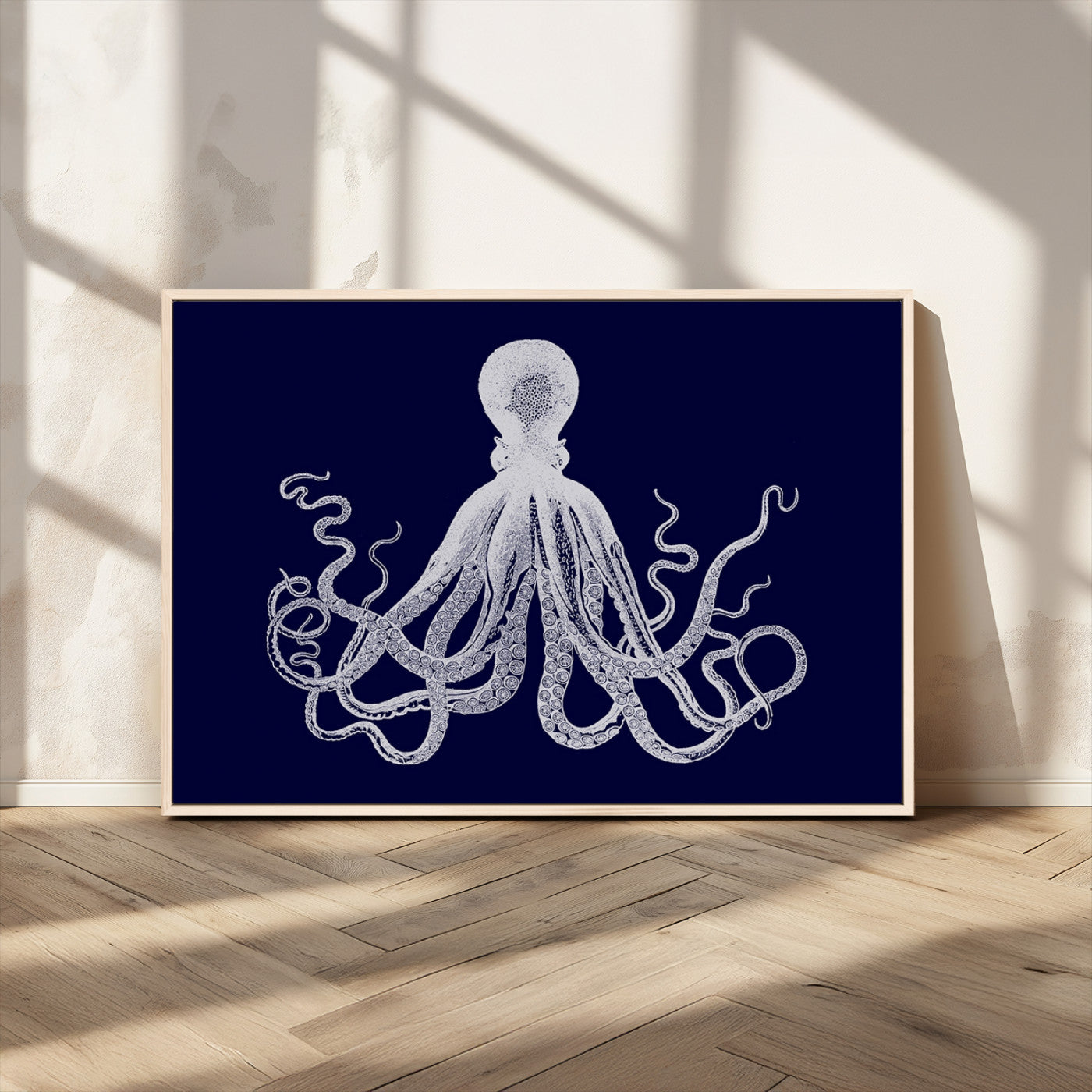 MGV-FC-36X24 - Blue Octopus Wall Art Canvas Print