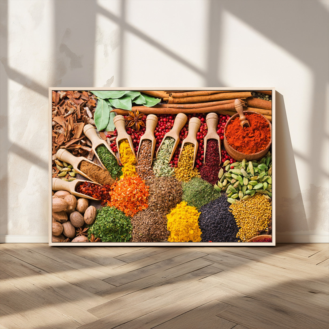 MGV-FC-36X24 - Herbs and Spices Art Canvas Print for Kitchen Kitchen, Dining Room Wall Decor