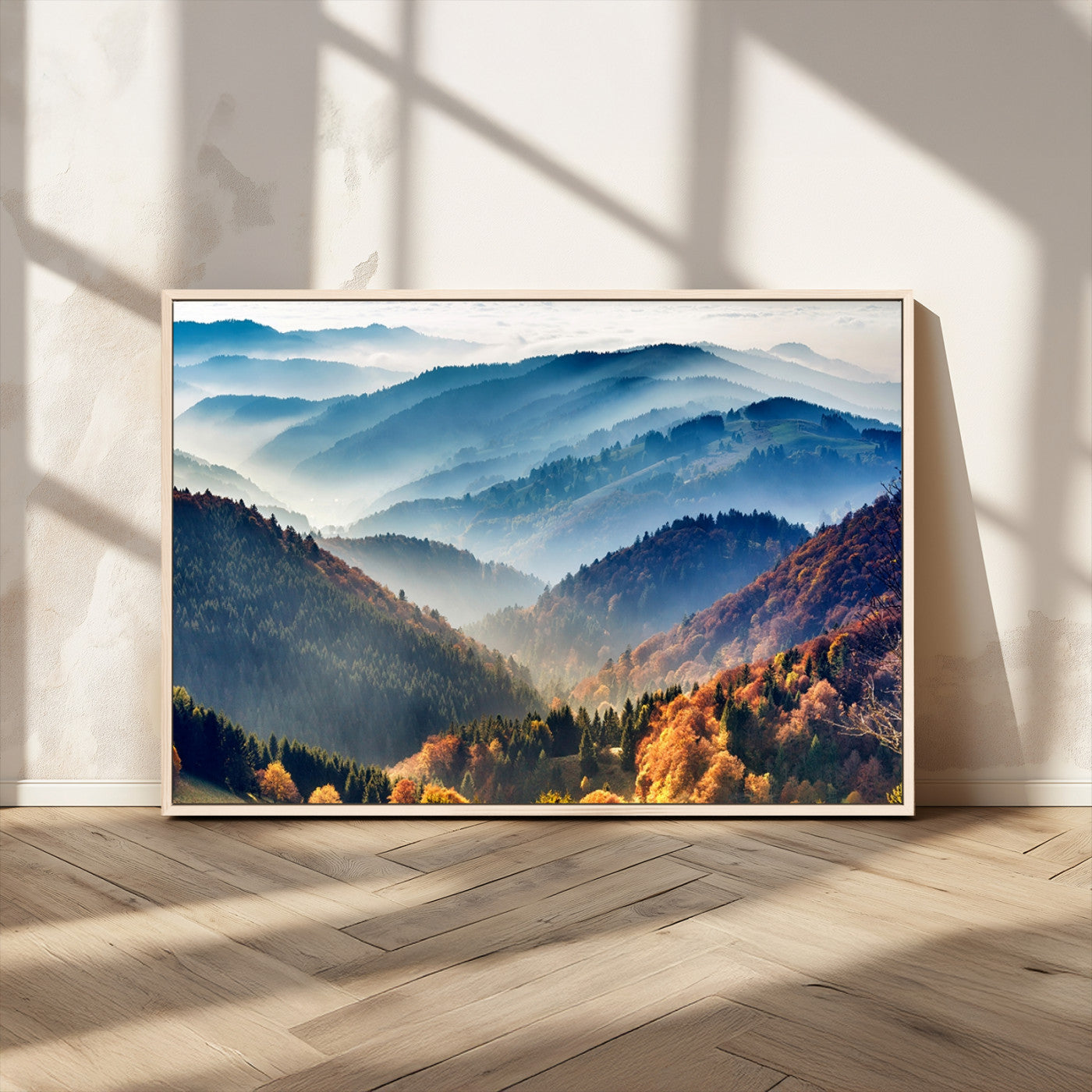MGV-FC-36X24 - Mountains Forest Autumn Wall Art Canvas Print