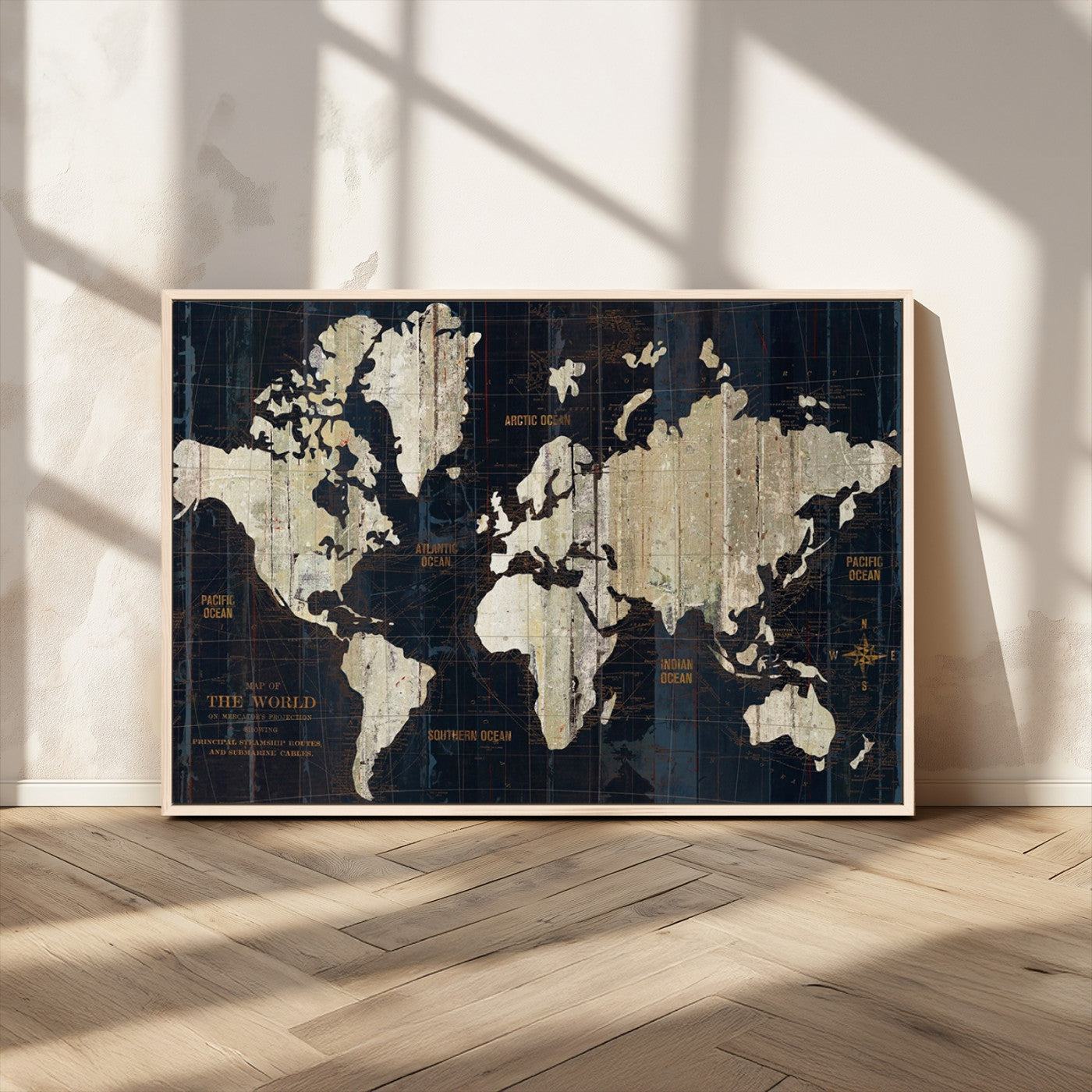 MGV-FC-36X24 - Push Pin World Map Canvas Print – Framed Wall Art for Couples to Track Their Travels – Anniversary