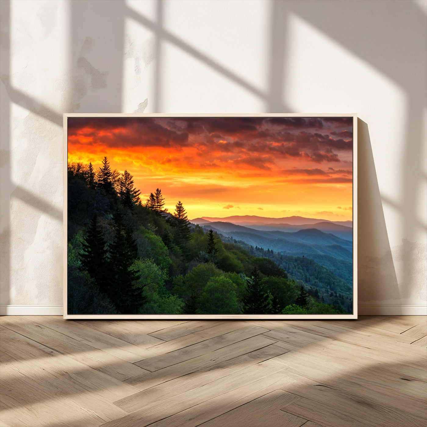 MGV-FC-36X24 - Forest Landscape Wall Art Sunset Canvas, Forest Sunset Canvas Print