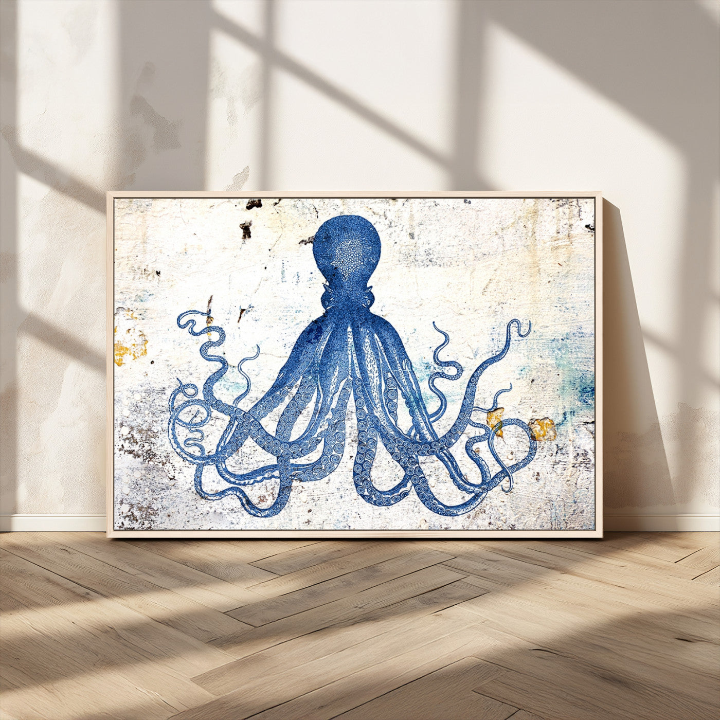 MGV-FC-36X24 - Octopus Canvas Wall Art | Coastal Marine Life Artwork for Living Room, Bedroom, or Office |
