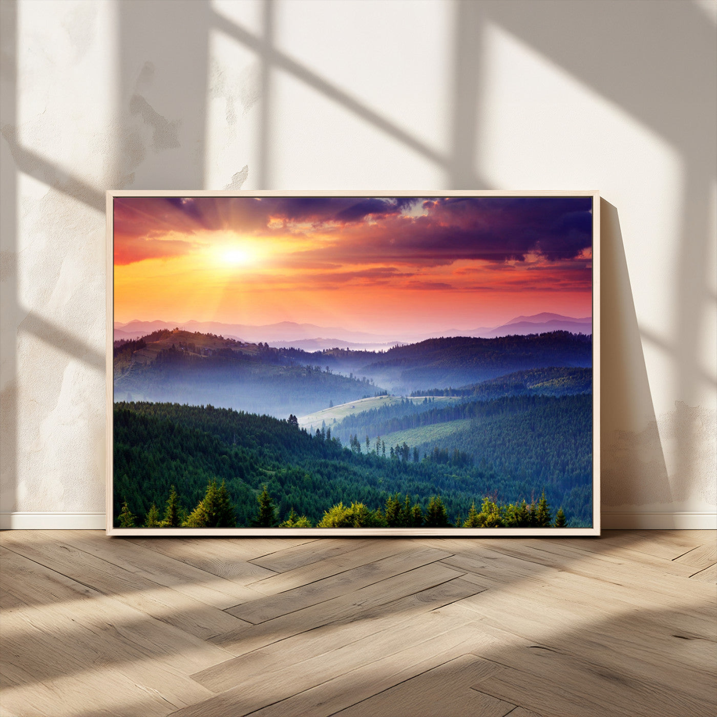 MGV-FC-36X24 - Mountain and Sunset Wall Art Canvas Print