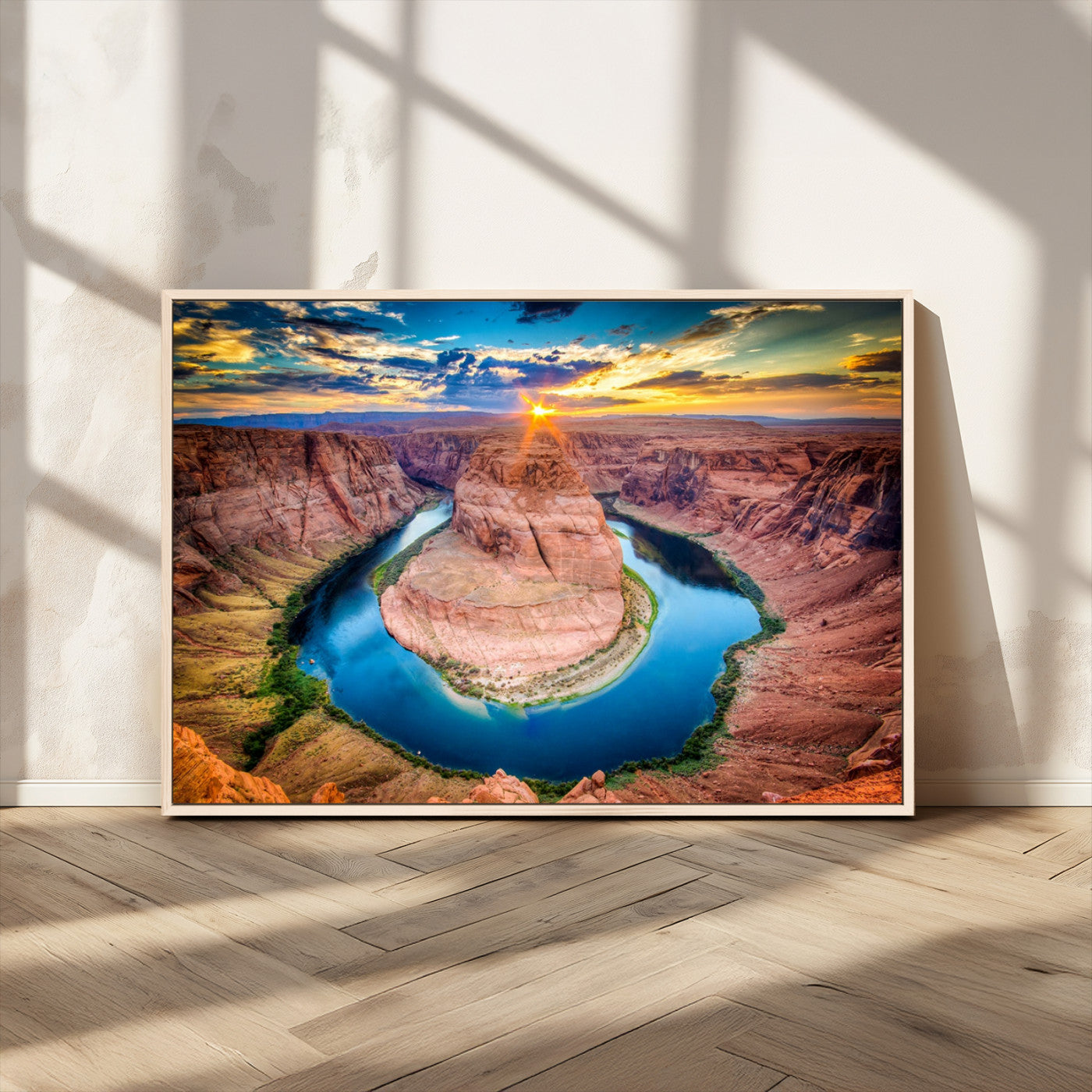 MGV-FC-36X24 - Sunset on the Horseshoe Bend Grand Canyon, Horseshoe Bend Grand Canyon Canvas Wall Art Print