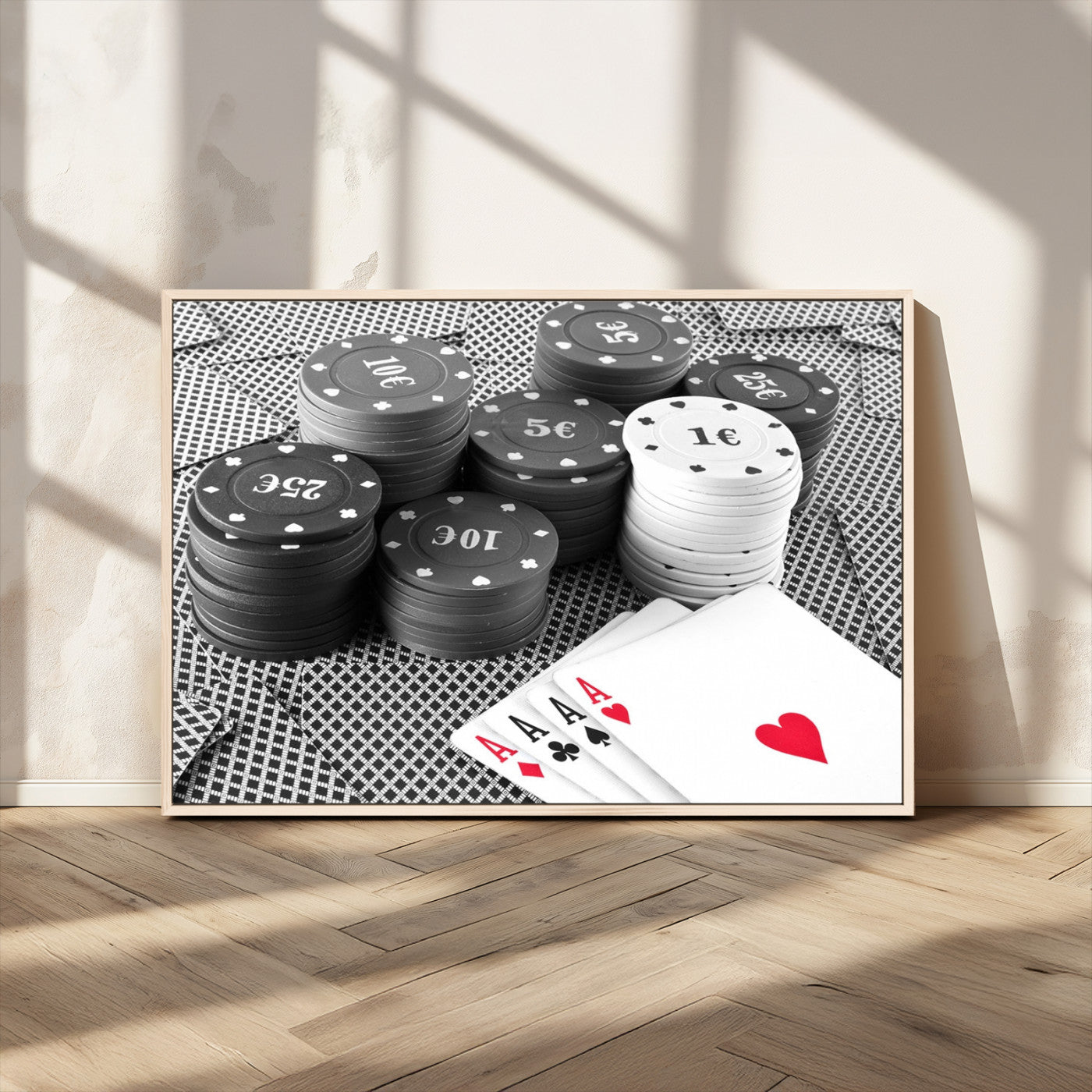 MGV-FC-36X24 - Poker Game Cards Wall Art Canvas, Multi Panel Wall Art Canvas Print