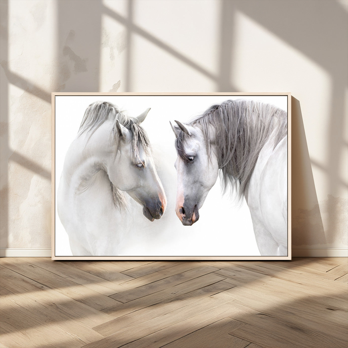 MGV-FC-36X24 - White Horse Wall Art Animal Canvas Print