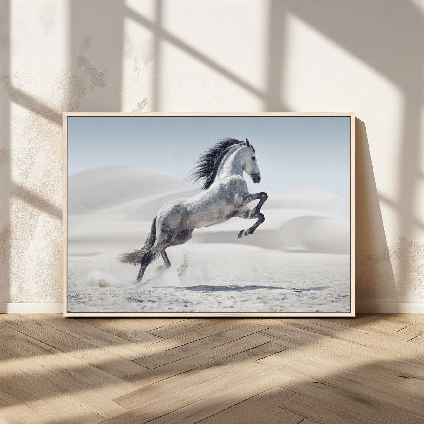 MGV-FC-36X24 - Prancing Horse on Dessert Large Wall Art Animal Canvas Print