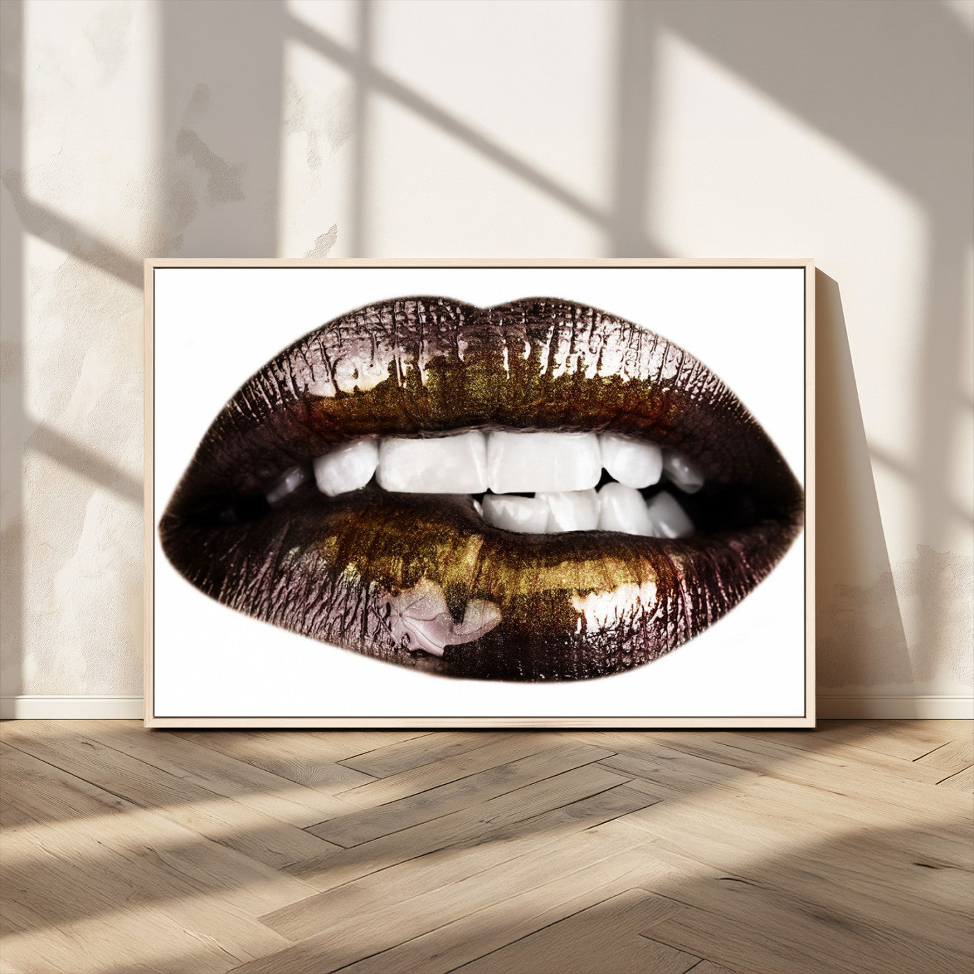 MGV-FC-36X24 - Close Up Lips Wall Art Canvas Print