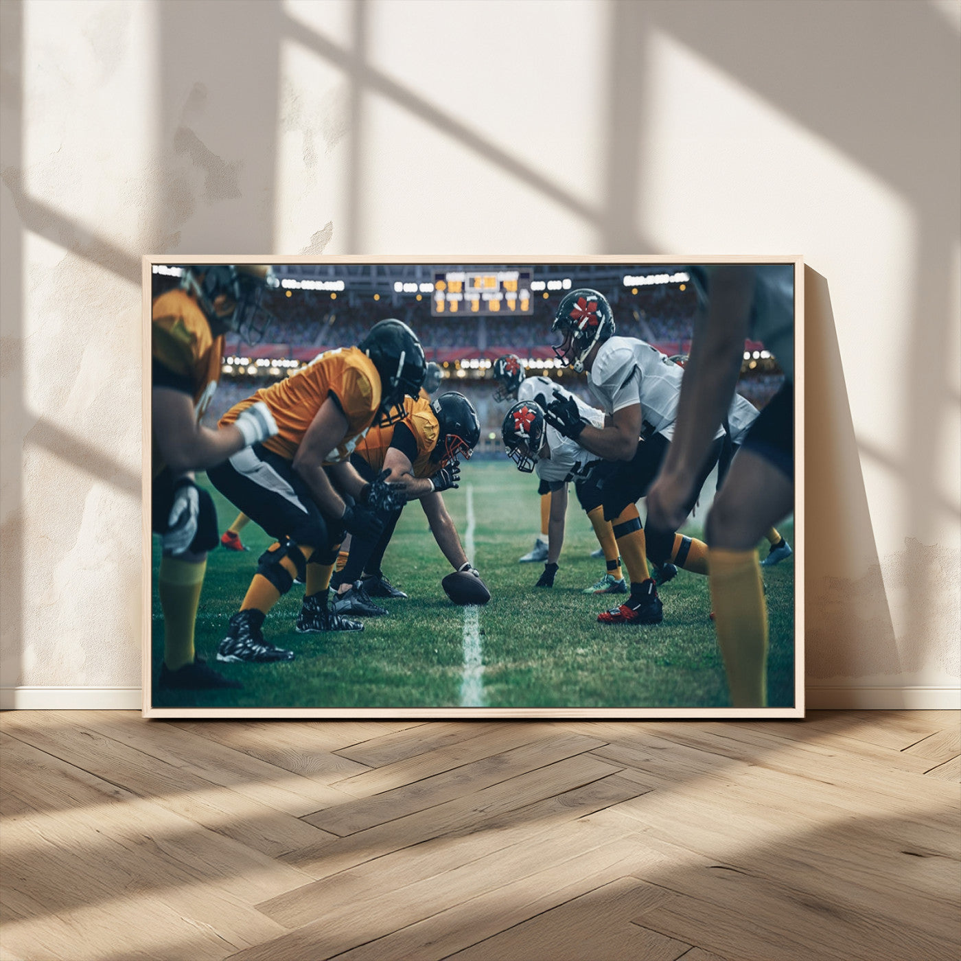 -American Football Playing Wall Art Canvas Print
