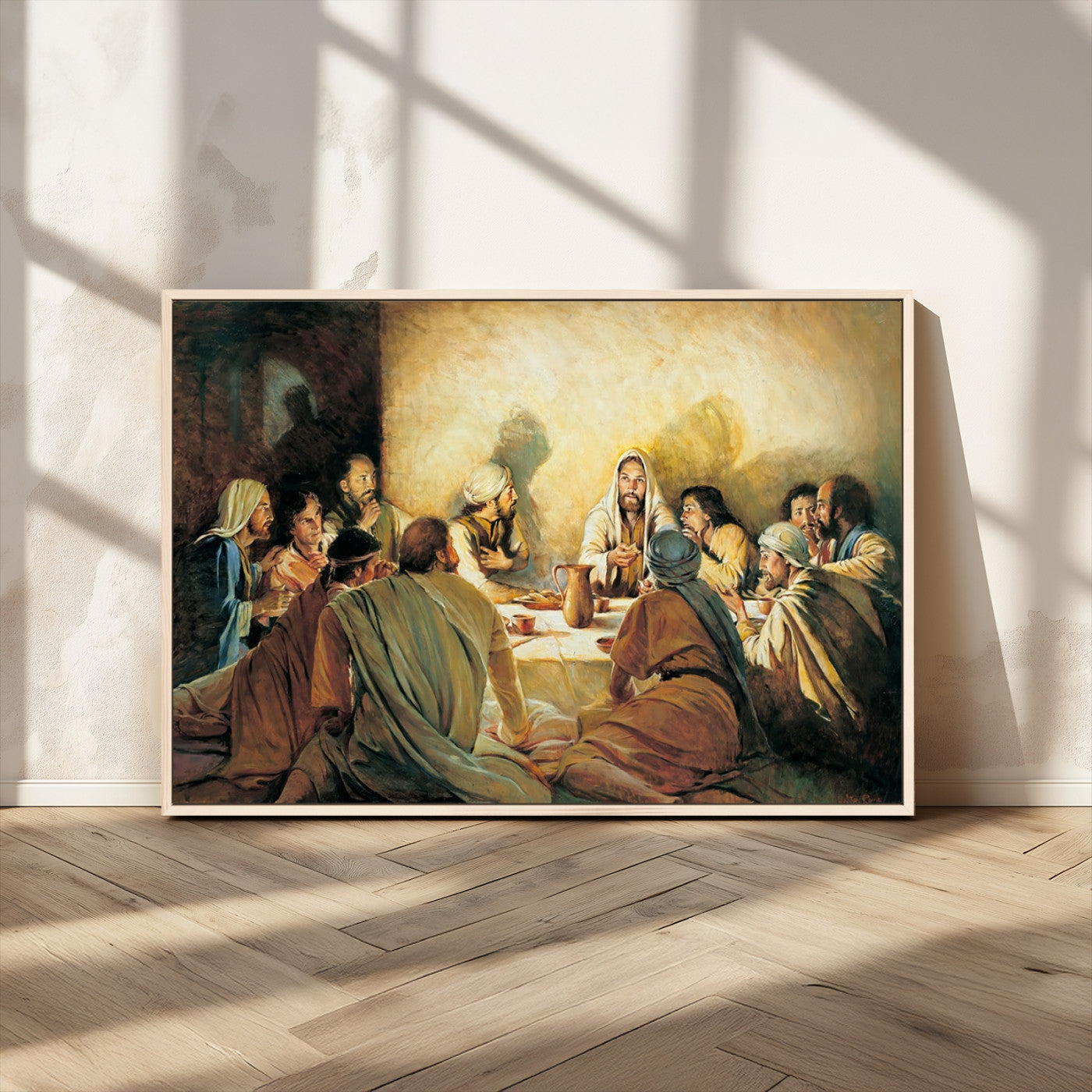 MGV-FC-36X24 - Last Supper Wall Art Canvas Print, Framed Jesus Painting Art Picture Print, Moderne Bibel Perfect Traditional/Religious Decor Artwork