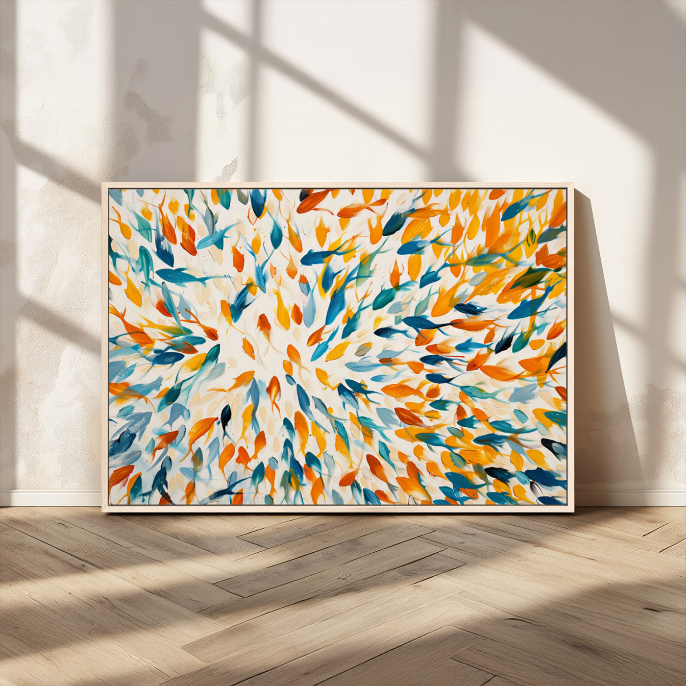 -Colorful Fish Wall Art Print – Abstract Ocean-Inspired Wall Art for Modern Spaces | Framed Canvas,