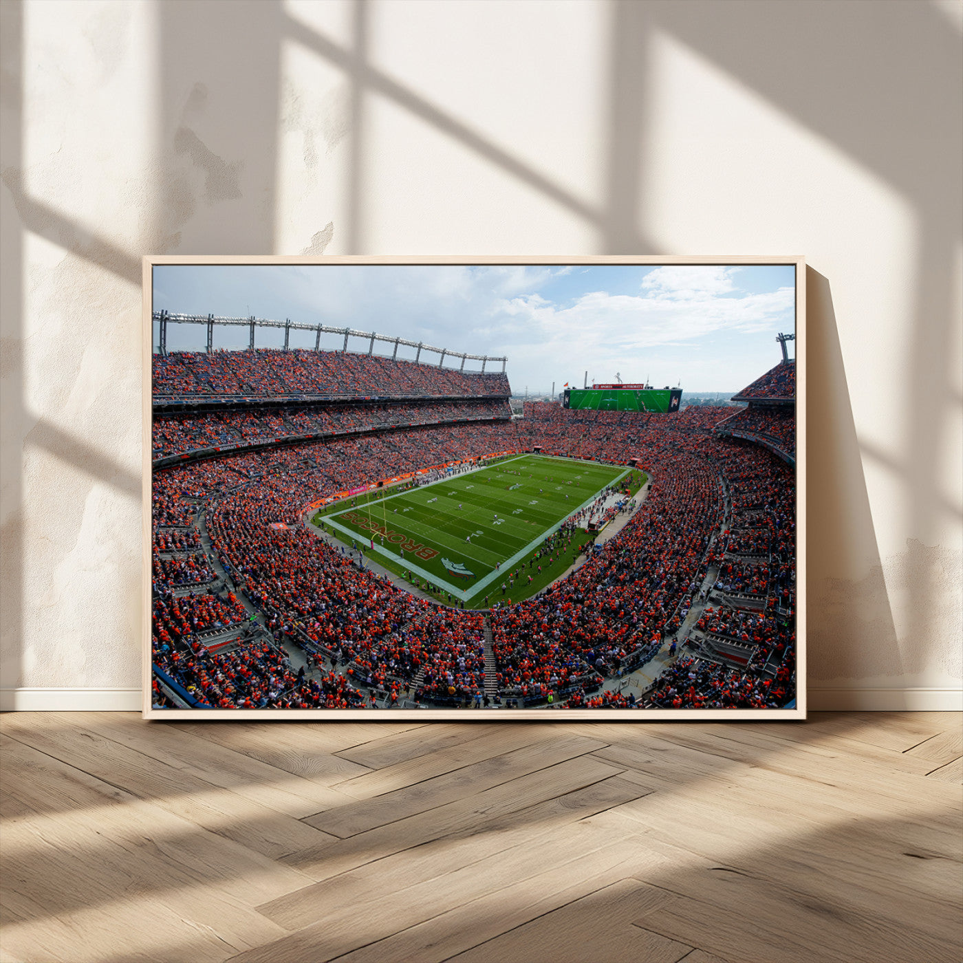 MGV-FC-36X24 - Denver Broncos Football Team Print - Empower Field Mile High Stadium Wall Art Canvas Print