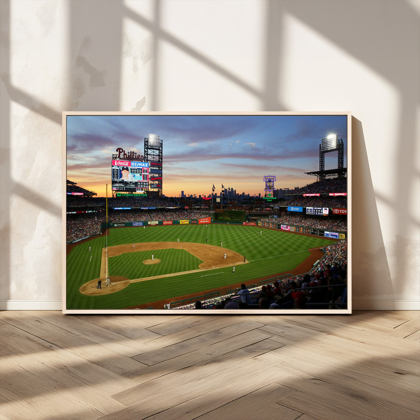 MGV-FC-36X24 - Citizens Bank Park Philadelphia Phillies Wall Art Canvas | 3-Panel Canvas Print of Phillies Stadium