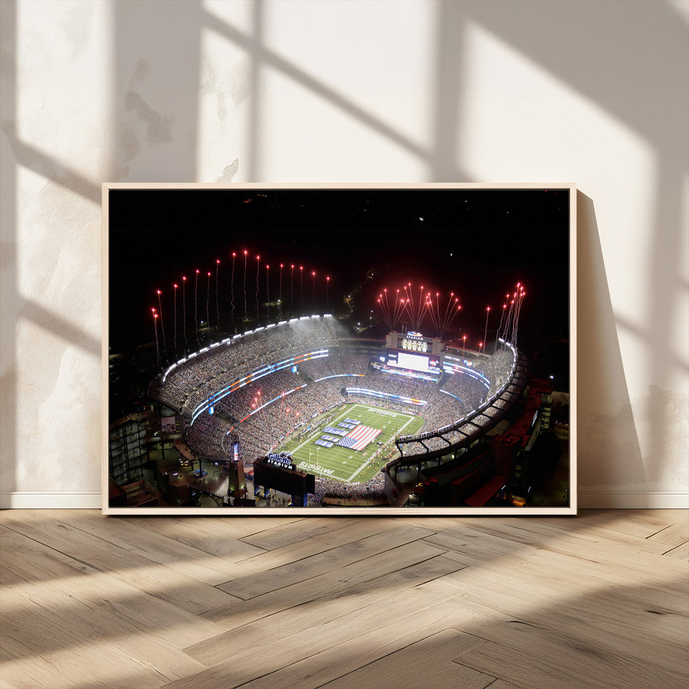 MGV-FC-36X24 - New England Patriots Team Print Wall Art- Foxborough Gillette Stadium Wall Art Canvas Print