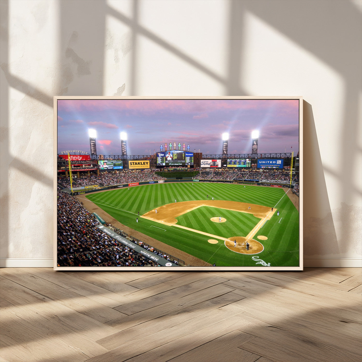 MGV-FC-36X24 - Chicago White Sox Baseball Team Print Canvas- Guaranteed Rate Field Stadium Wall Art Canvas Print