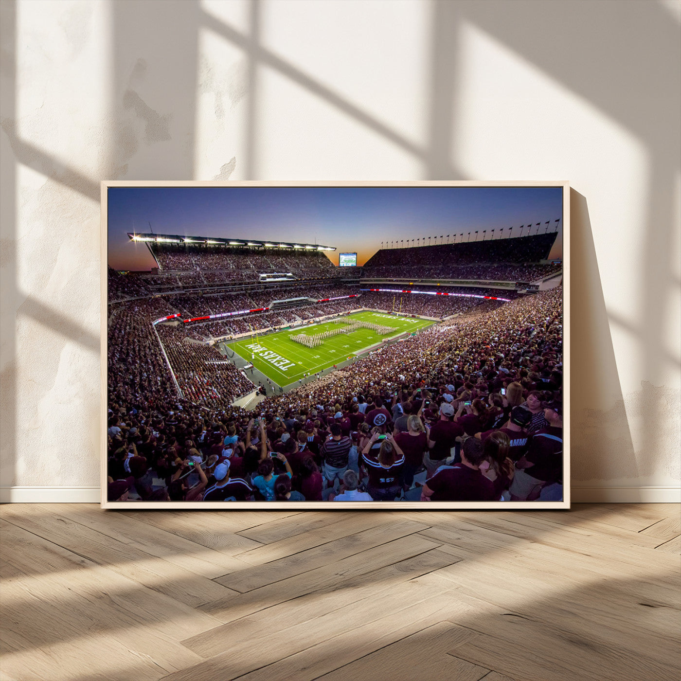 MGV-FC-36X24 - Texas A&M University Aggies Football Team Print - College Station Kyle Field Stadium Wall Art Canvas