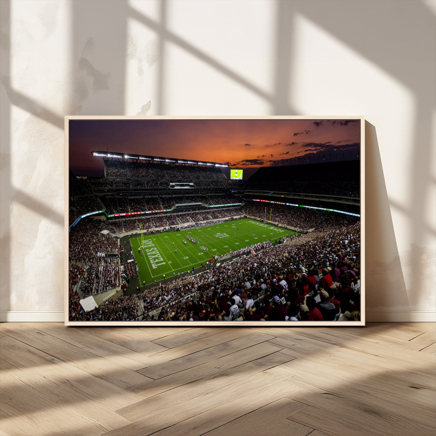 MGV-FC-36X24 - Texas A&M Aggies Football Team Print - College Station Kyle Field Stadium Wall Art Canvas Print