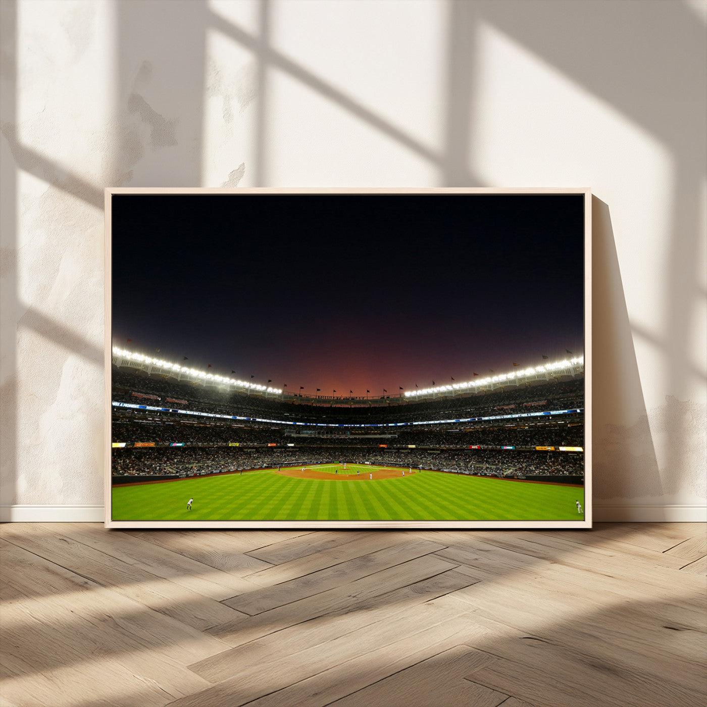MGV-FC-36X24 - Yankee Stadium Night Game Triple Canvas, Yankee Stadium Canvas Wall Art - New York Yankees MLB Match