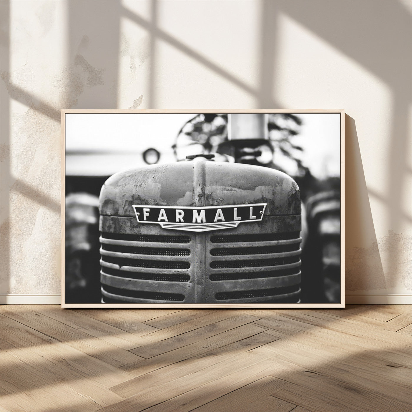 MGV-FC-36X24 - Vintage Farmall Tractor Wall Art Canvas Print, Rustic Farmhouse Decor Ready to Hang