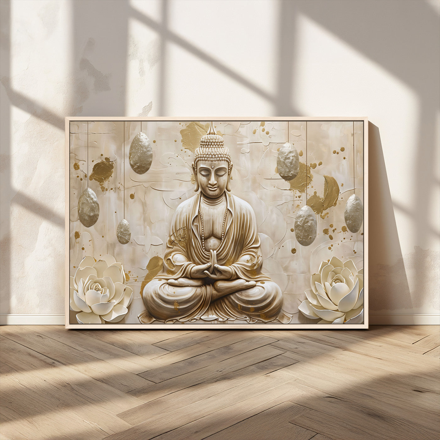 MGV-FC-36X24 - Serene Buddha Wall Art | Yoga Room Decor and Meditation Wall Art Print | Framed and Ready to Hang