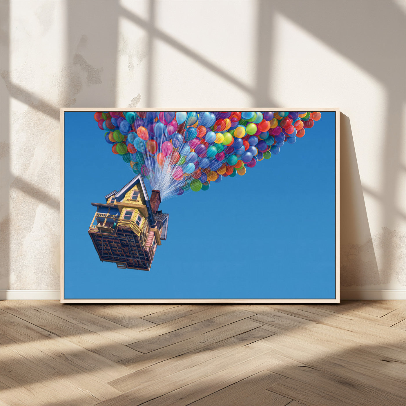 MGV-FC-36X24 - Carl Fredricksen, Up Movie Wall Art, Balloons Wall Art, Air Balloons for Kids Room Print