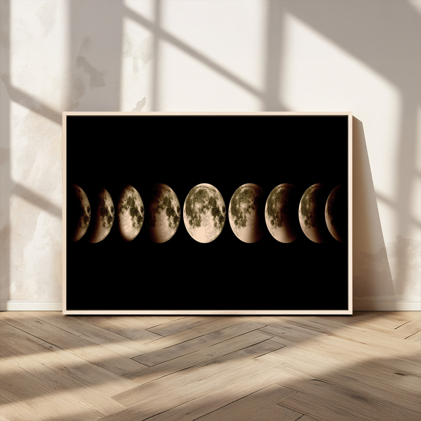 MGV-FC-36X24 - Phases of the Moon Wall Art | Canvas Print for Modern Wall Decor | Ready to Hang and Framed