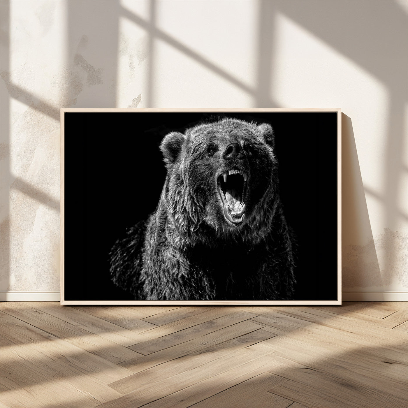 MGV-FC-36X24 - Bear Canvas Print | Wildlife Wall Art for Cabin Decor | Ready to Hang Framed