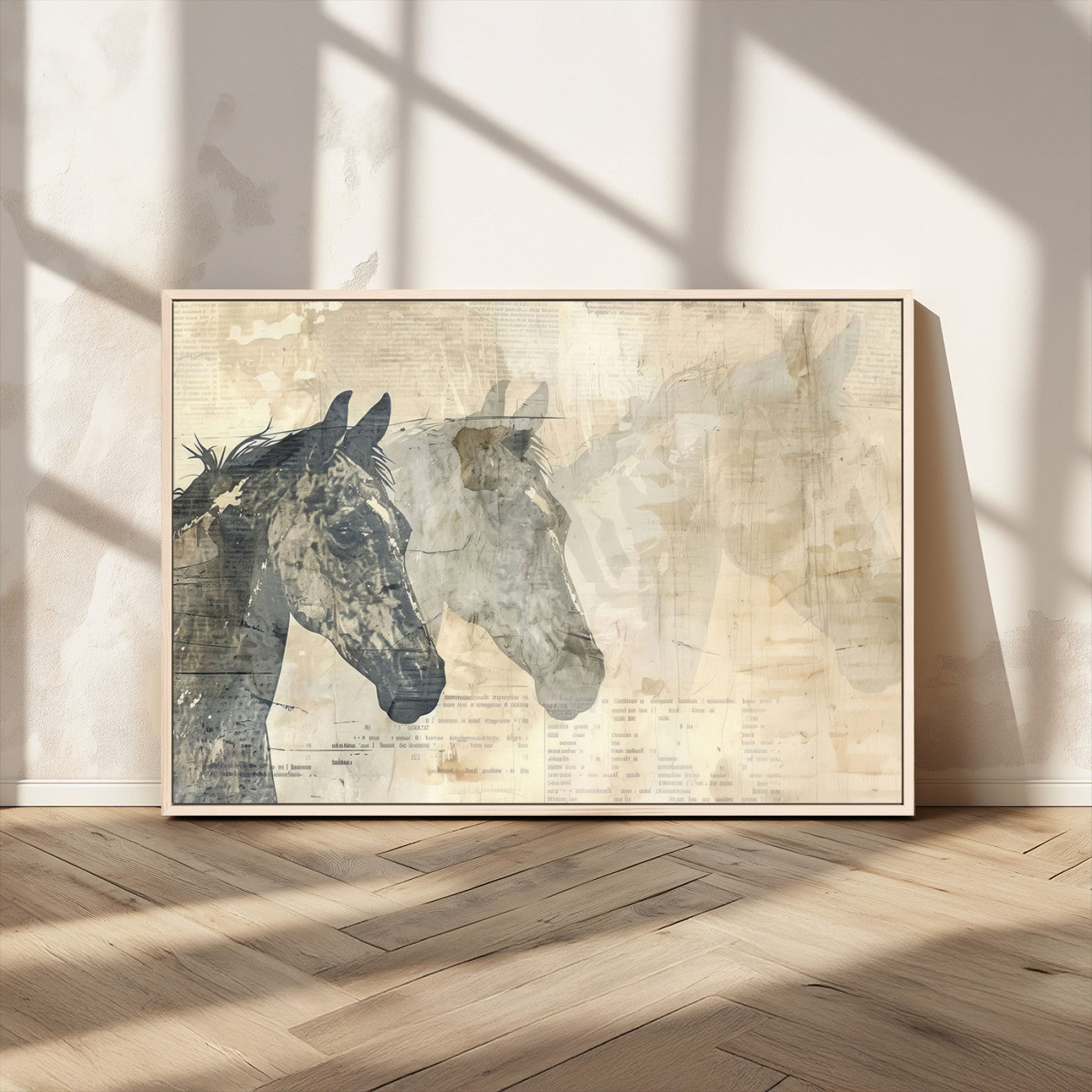 MGV-FC-36X24 - Abstract Horse Canvas Print | Modern Farmhouse Wall Art | Ready to Hang Framed