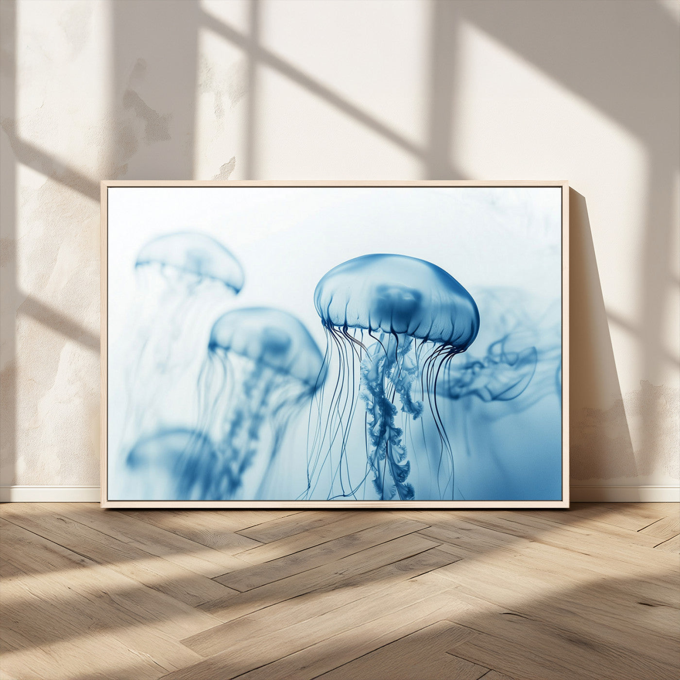 MGV-FC-36X24 - Blue Jellyfish Wall Art Canvas Print