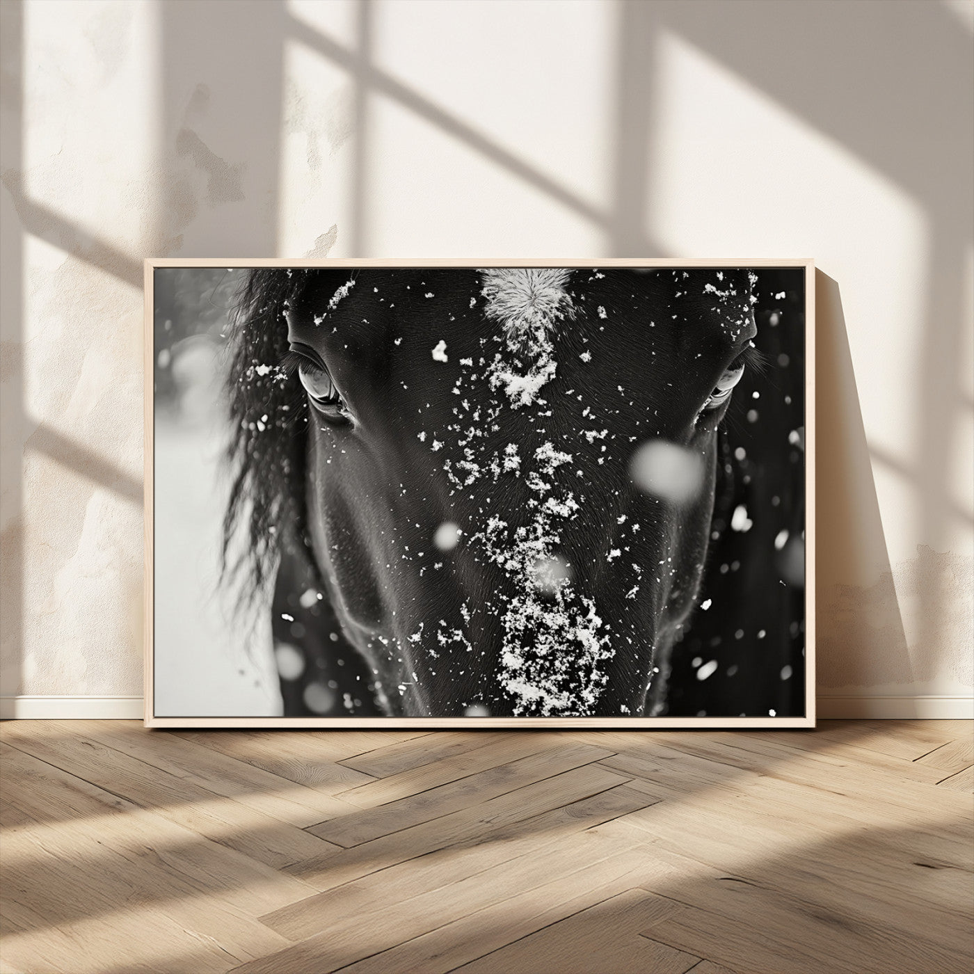 MGV-FC-36X24 - Winter Horse Snow Wall Art Canvas Print