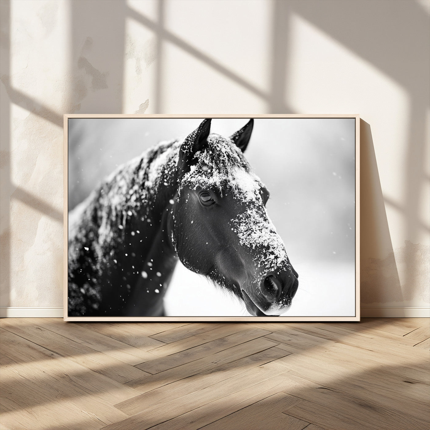 MGV-FC-36X24 - Horse Canvas Print - Winter Horse Snow Wall Art Canvas Print