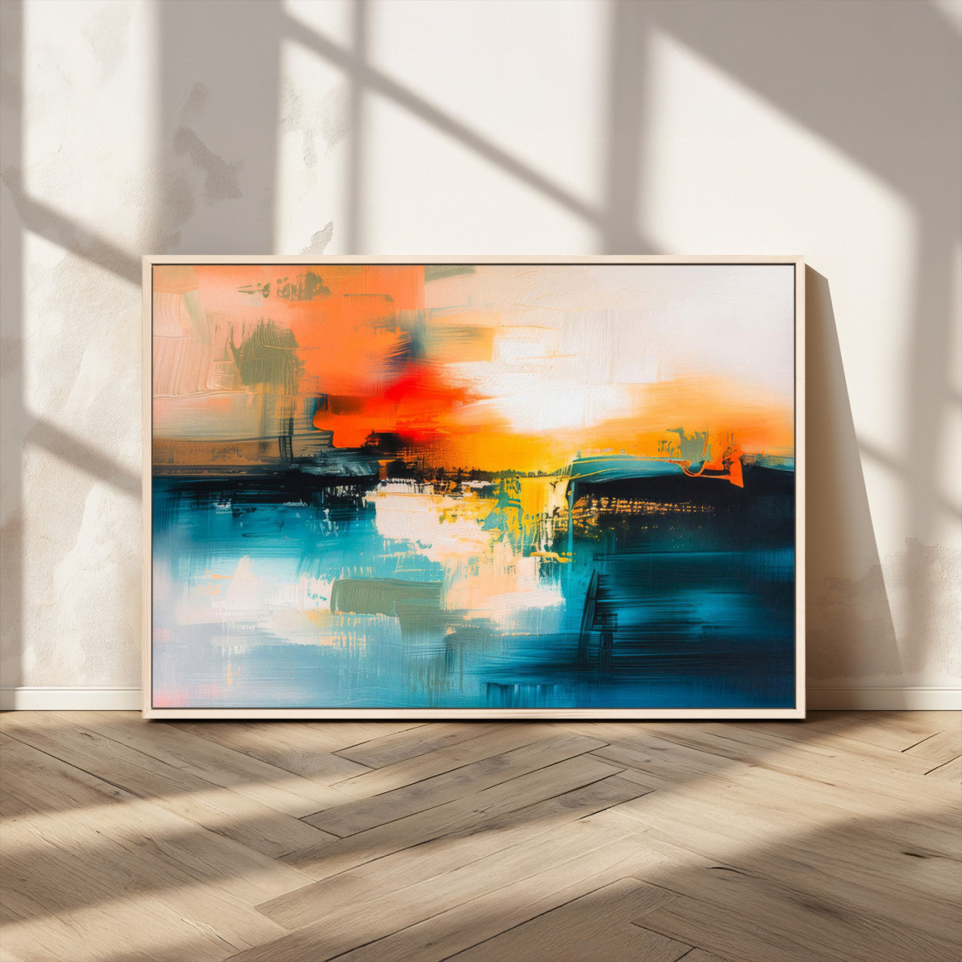 MGV-FC-36X24 - Colorful Abstract Wall Art | Bold Modern Canvas Print | Ready to Hang and Framed for Living Room or