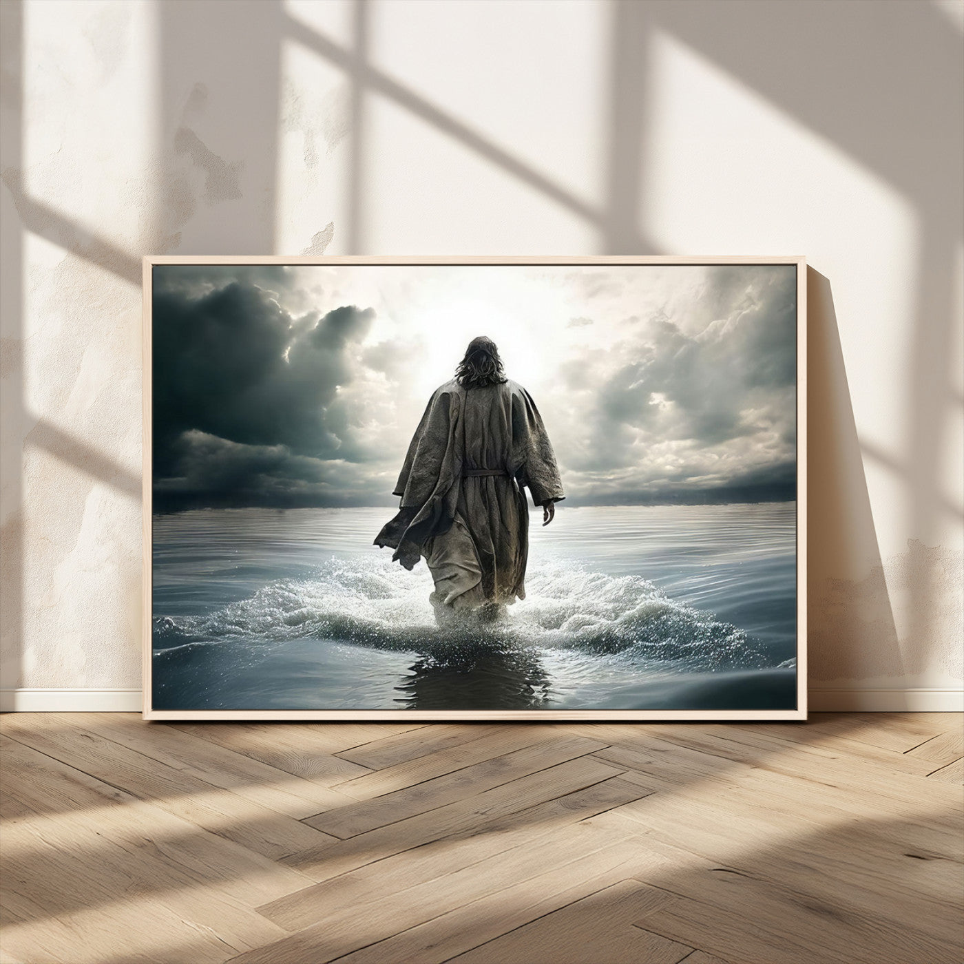 MGV-FC-36X24 - Jesus Walking on Water Wall Art | Canvas Print | Ready to Hang | Christian Home Decor | Spiritual