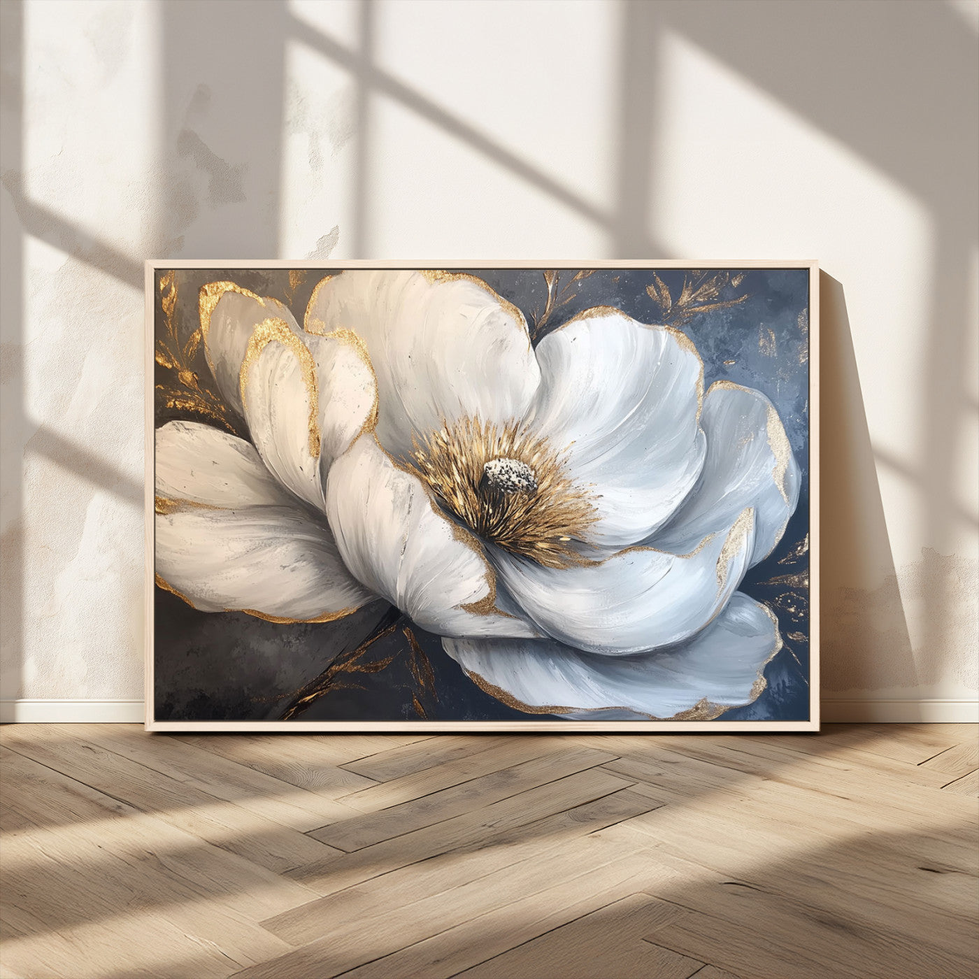 MGV-FC-36X24 - White Magnolia Flower Wall Art Canvas Print | Abstract Floral Wall Decor | Elegant Bloom Artwork |