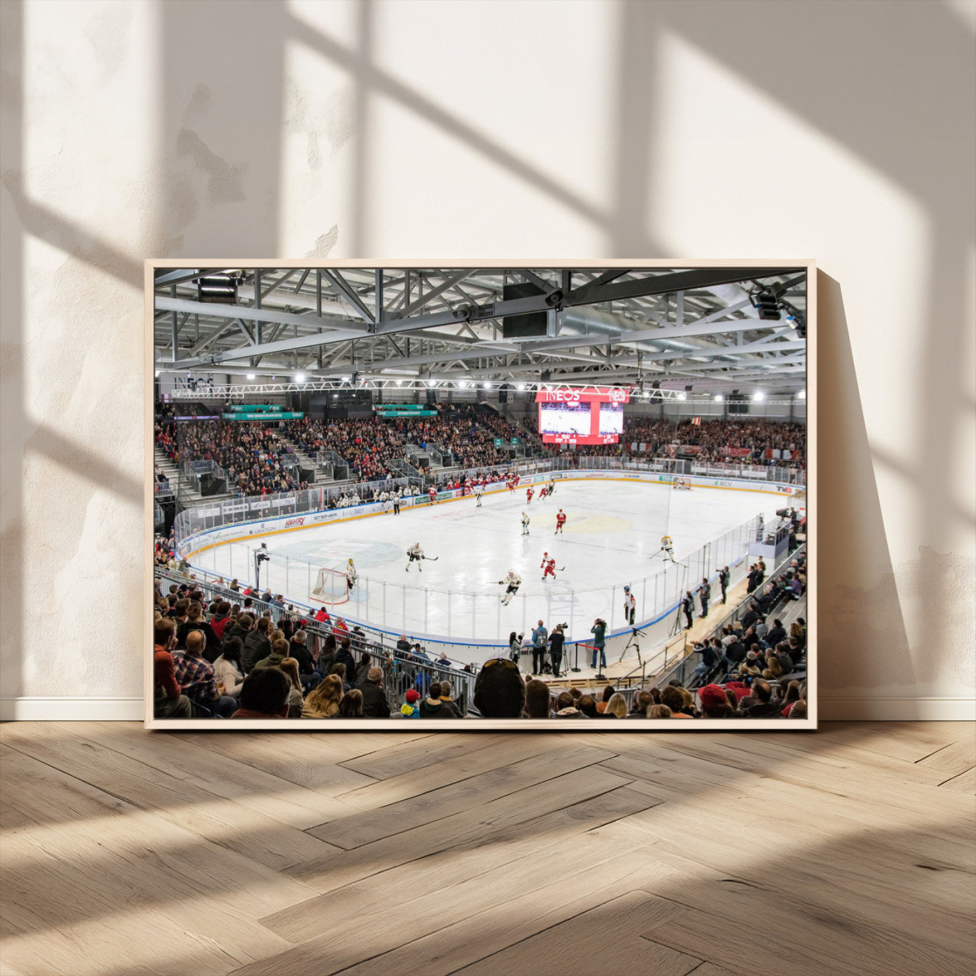 MGV-FC-36X24 - Lausanne Arena Ice Hockey Stadium Wall Art Canvas Print, Framed Lausanne Arena Ice Hockey Canvas