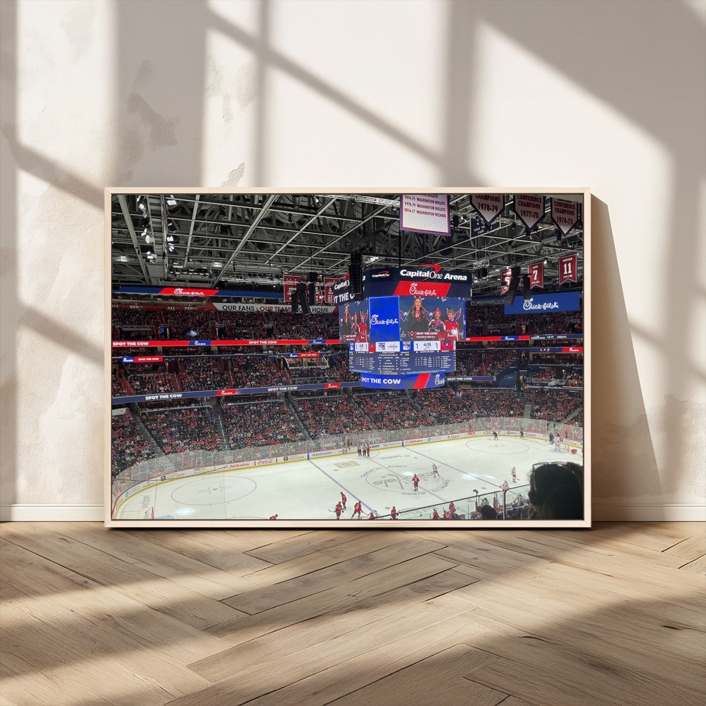 MGV-FC-36X24 - Washington Capitols New York Rangers Ice Hockey Game Stadium Wall Art Canvas Print