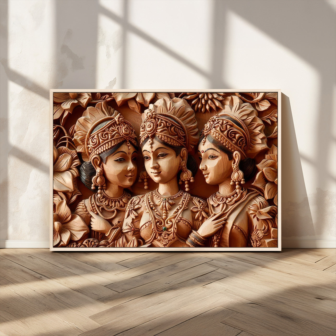 MGV-FC-36X24 - Indian Woman Statue Wall Art Canvas Print